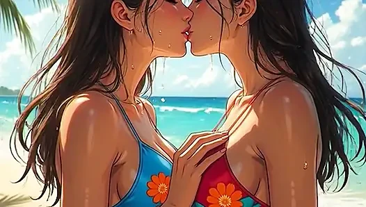 Ai anime hentai sansürsüz, lezbiyen orta yaşlı seksi kadın öpüşmenin sansürsüz videosu, 3 boyutlu hentai grup seks çizgi filmi kiidzy animates tarafından yakın çekim