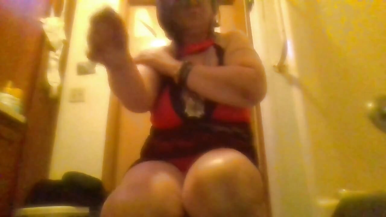 Sexy heet strak poesje groteNette Rode jurk zwart slipje