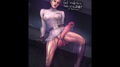 Hvězdné války femdom císařský důstojník ukazující její svaly