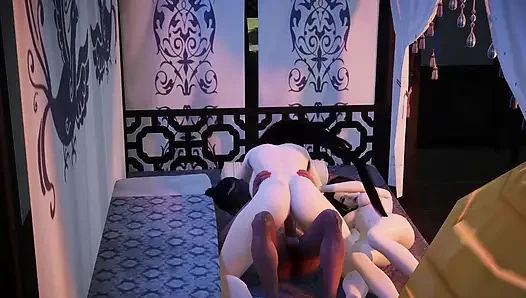 Menantu dengan penis besar ini memiliki hubungan seksual dengan ibu mertua dan istrinya.