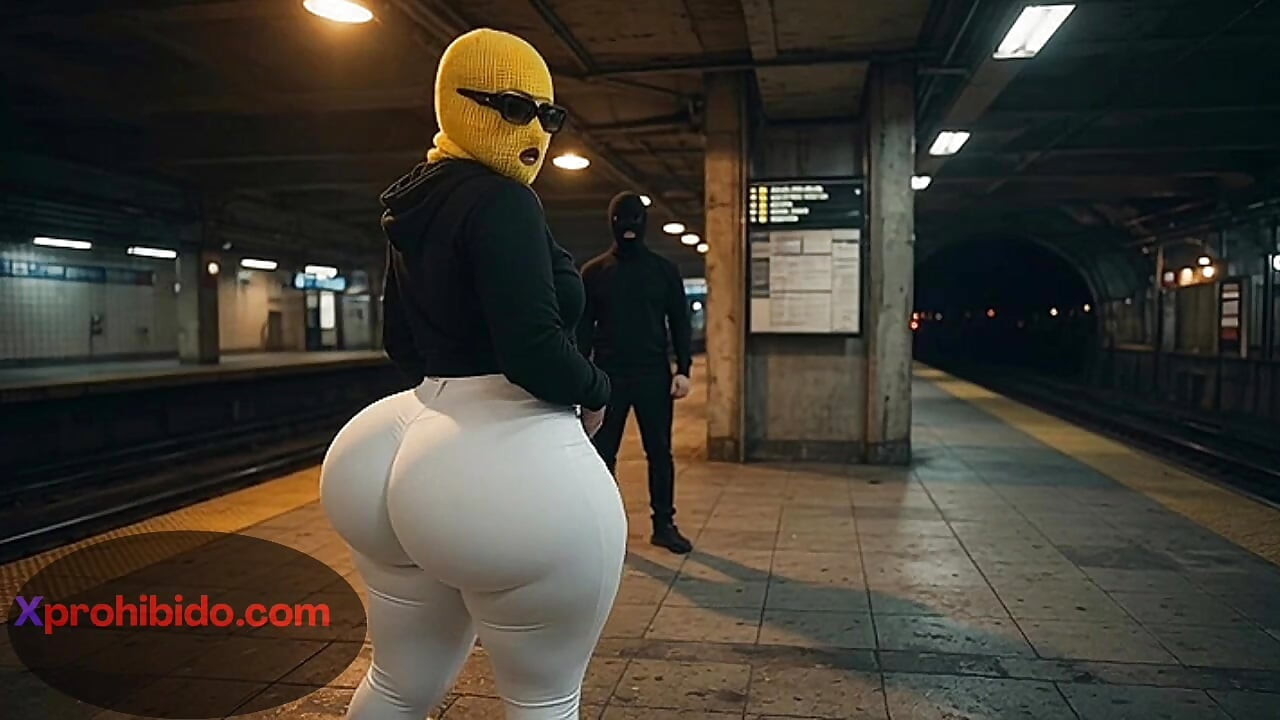 Curvy Woman with Massive Ass Moving at the Metro