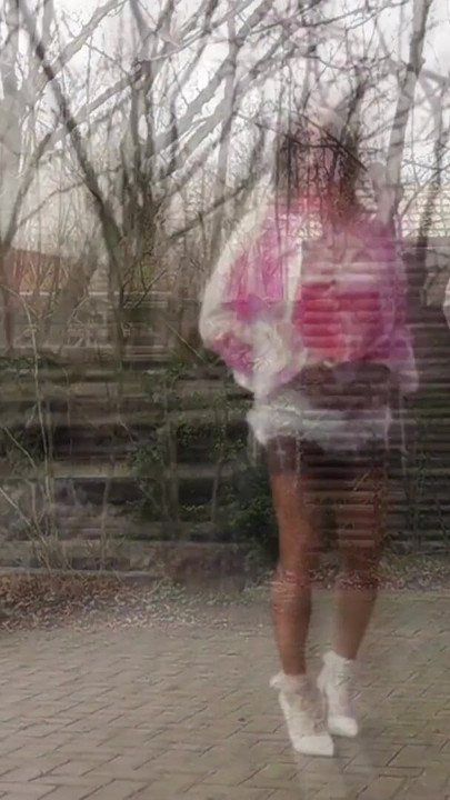 Key moment from "Wanking Sissy In Shiny Satin"