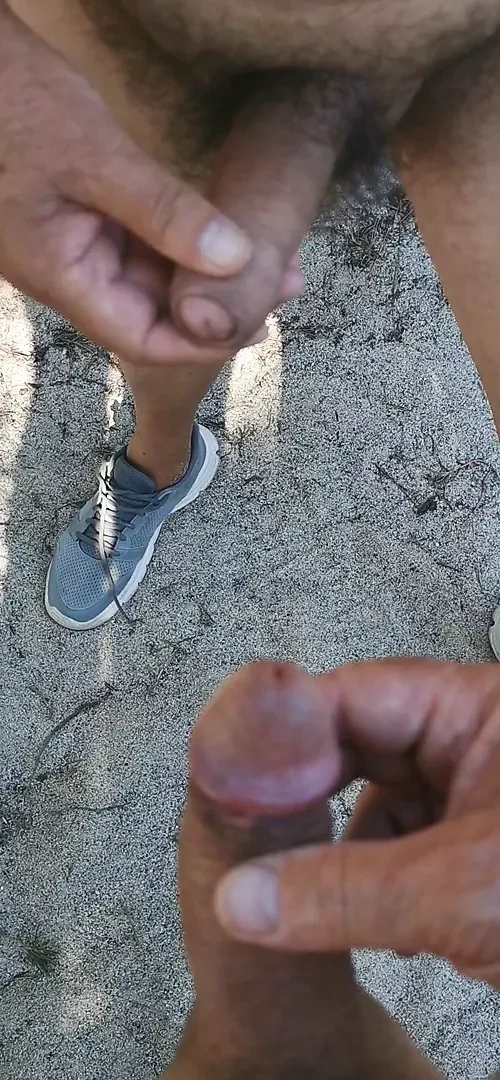 Wank at beach with an other men