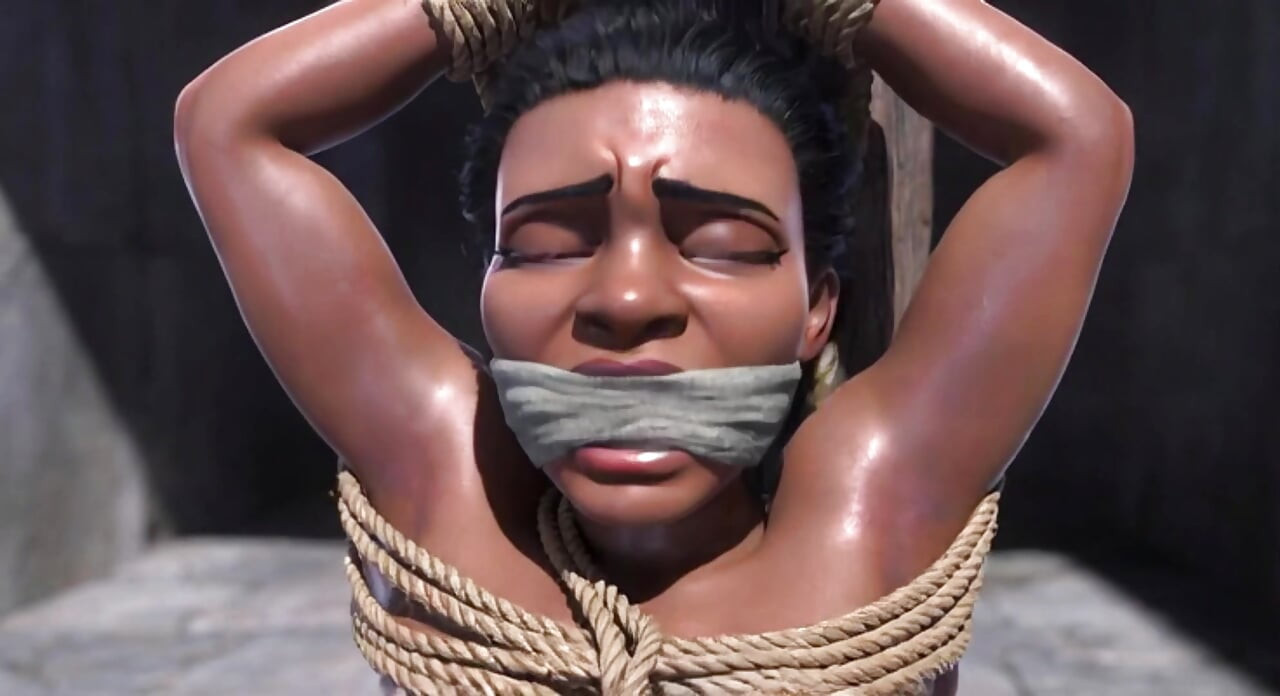 Pregnant African Slave in Bondage - Desperate for More Cum & Breeding