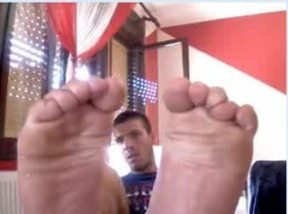 Straight guys feet on webcam #196