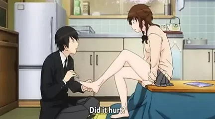 Anime fotfetisch scen, nagelklippning