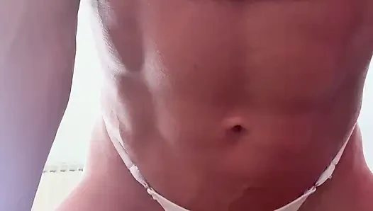 Muscle MILF Grinds Her Wet Pussy on the Table Edge to Orgasm
