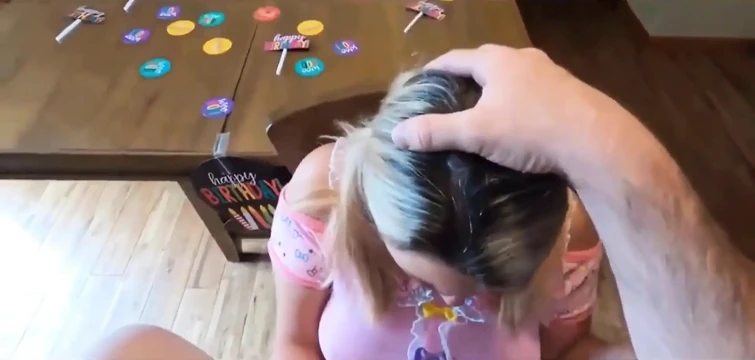 Sweet Teen Celebrates Her 18th Birthday with Her Stepfather