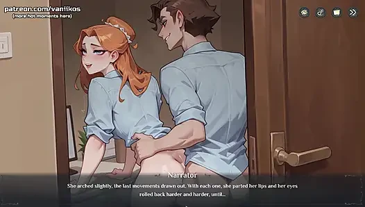 Pelzmädchen mit dicken möpsen zeigt ihren dicken arsch in engen shorts - hotel tales (steam-spiel) - animiertes hentai-spiel 3D