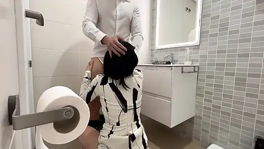 I tell the restaurant waiter that I'll wait for him in the bathroom to fuck him and give him a blowjob until he finishes cumming