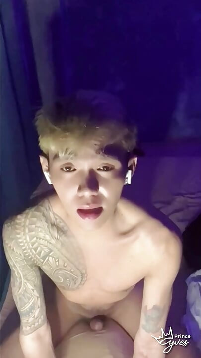Filipino Inked Horny Twink Teasing and Masturbating Until He Cums
