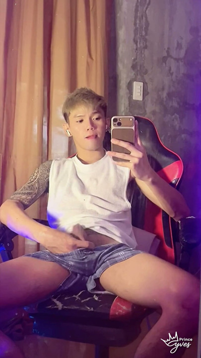 Asian Inked Boy Filming Himself as He Jerks Off | Clip 1