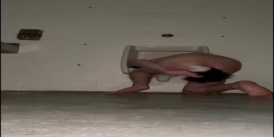 Fucking Myself in a Park Bathroom While College Jocks Play Outside!