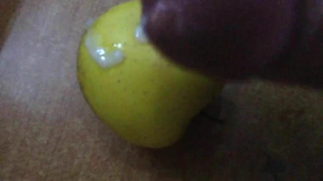 i cum on a yellow apple