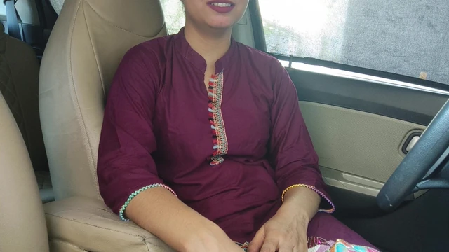 Indian Cute Rich girl fucking with boyfriend in video call seduce him in front of personal car driver outdoor risky video call i
