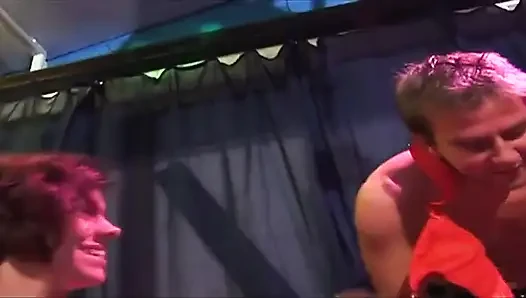 Mature Brunette Stretched Wide in Intense Group Fisting Frenzy