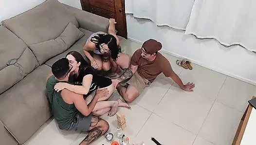 Part 1 - Couple swapping in jenga tower game