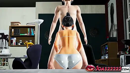 Japanisches mädchen Ayaka in 3D Animation - schlampiger blowjob für großen schwanz, handjob und tittenfick, was in einem massiven abspritzen führt
