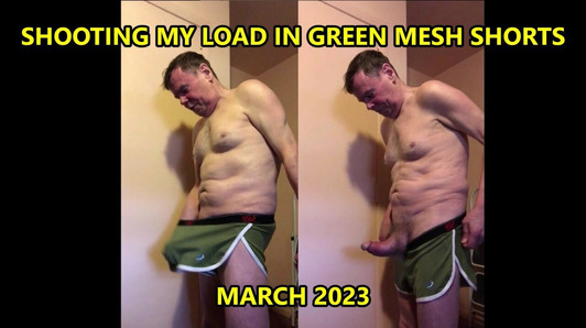 03-28-2023 Cum Through Green Mesh Shorts