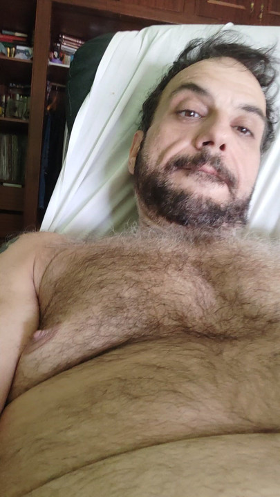 Spanish bear playing with his amazing dick