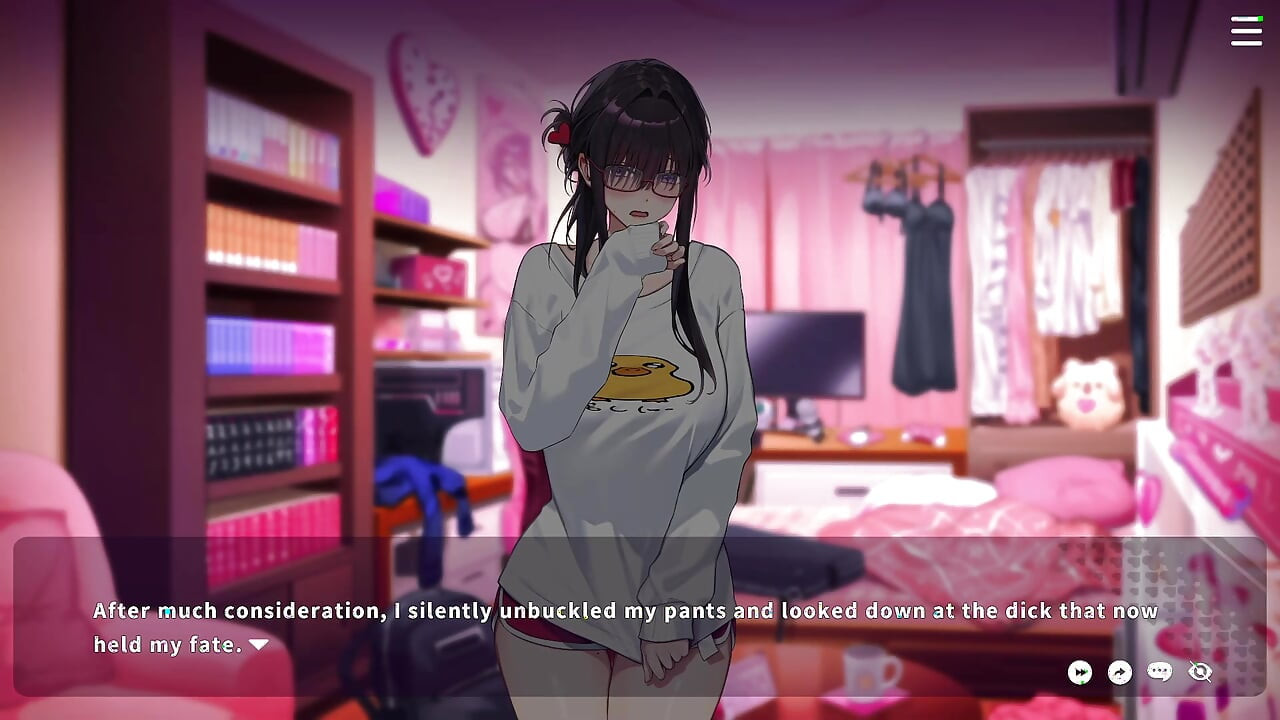 4V恋人結衣がそれをからかう。主人公が入ってきて、ユイがオナニーしているのを見た!