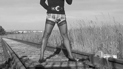 Stockings outdoor at the tracks