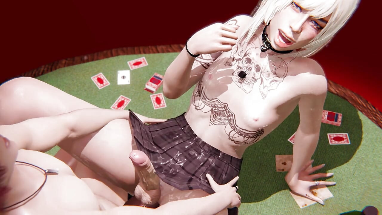 Yaoi - 女同性戀者在撲克桌上被操