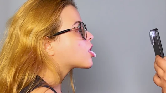 Blonde Slut Asked to Be Filmed Swallowing Cum to Send to Her Ex