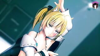 Cute Teen Cat Girl che balla + Spogliarsi gradualmente (HENTAI 3D)