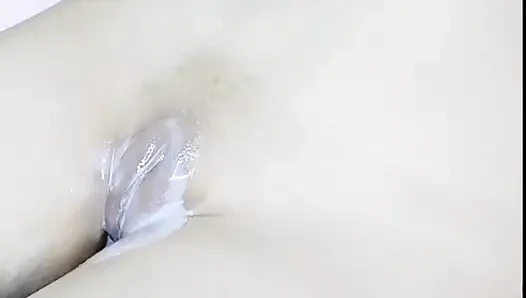 Petite Thai: Daddy, they found me masturbating and smeared cum on my vagina
