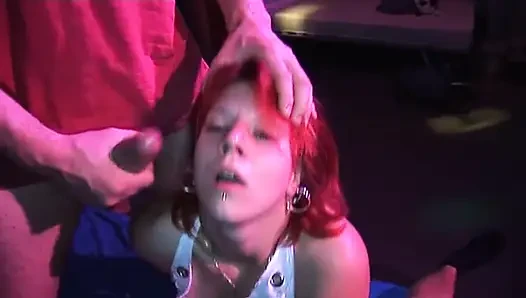 Squirting Redhead Babe Fingered to Explosive Orgasm and Deepthroat