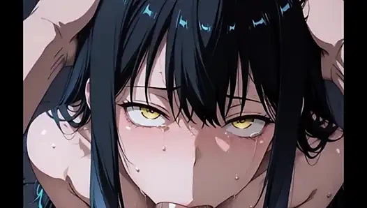 Nympho prince of AI sucking a dick with cumshot on her face.