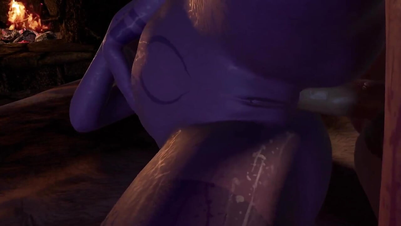Purple Night Elf em Skyrim tem lado anal na cama - paródia pornô de Skyrim