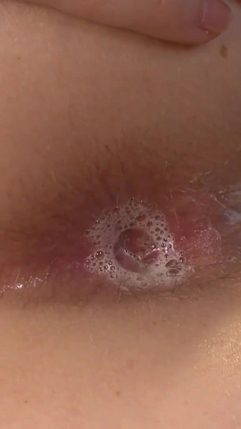 Spectacular moment from "She loves having her tight white ass filled with cum by her"
