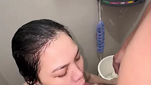 Filipina loves cum swallow while having public comport room!