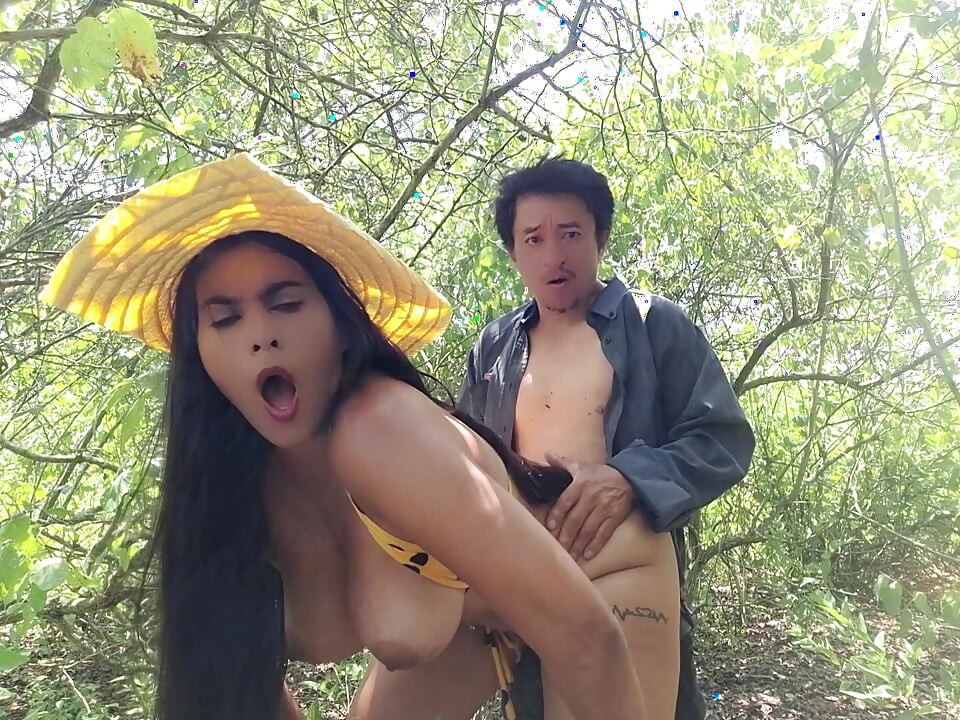 The stepfather has sex in the countryside with his beautiful, curvy stepdaughter