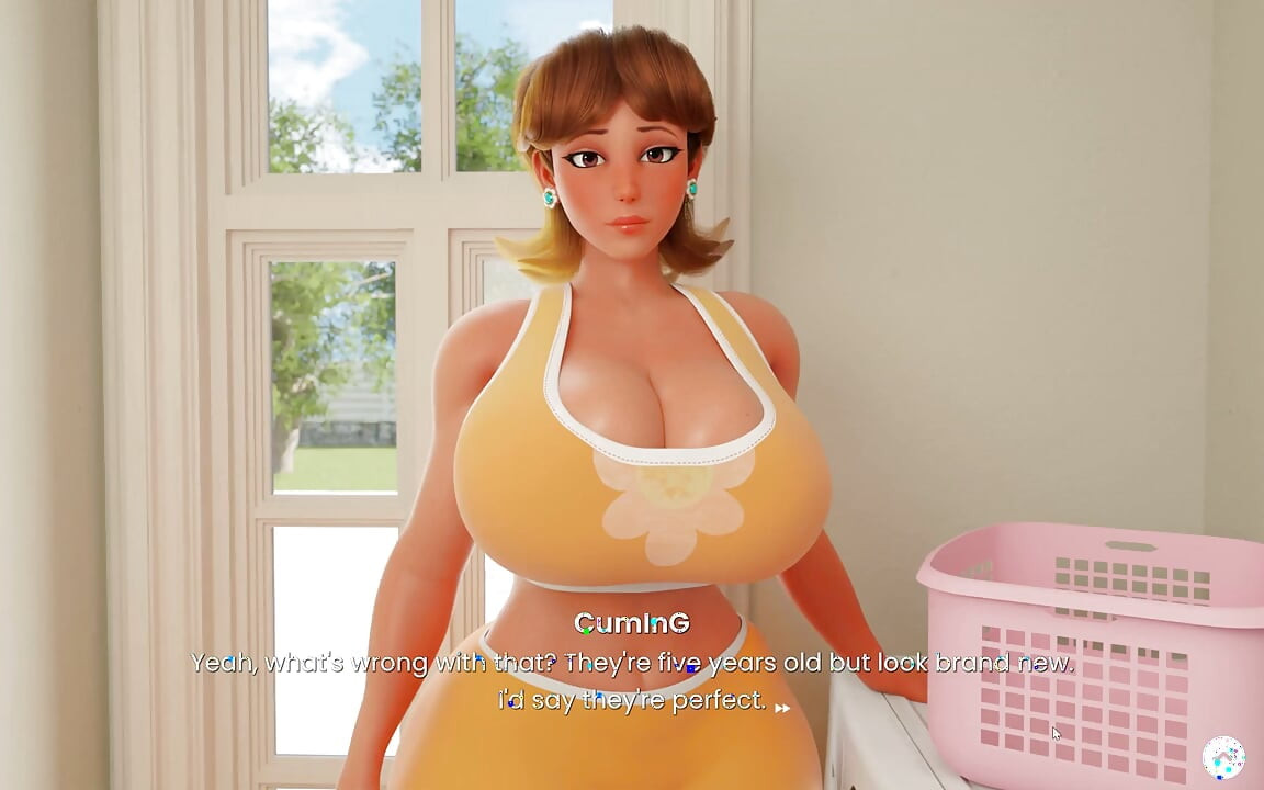 Mansion Days TABOO Hentai Game Ep.5 fucking STEPMOM THROAT in the LAUDRY ROOM while her DAUGHTERS are in the ROOM NEXT DOOR !