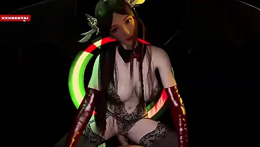 Queen с большими сиськами в облако - 3D анимация