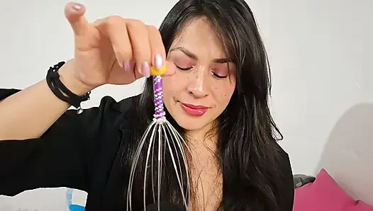 Gıdıklıyor hissetmek için asmr cranial masajı