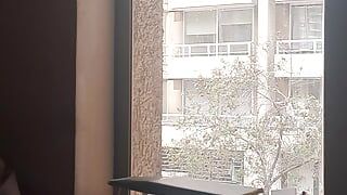 very slutty wife masturbating at lunch and the neighbors watch her