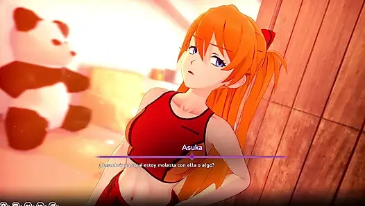 Моя хентай-фантазия - сделка с Asuka от Evangelion, чтобы трахнуть ее розовую киску