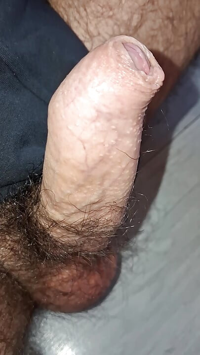 Soft to hard dick up close