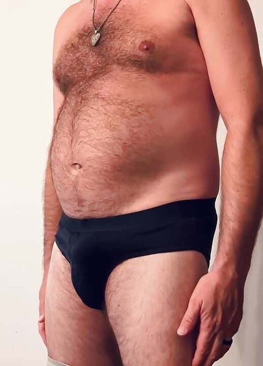 Hairy and belly Spaniard, strips naked and jerks off