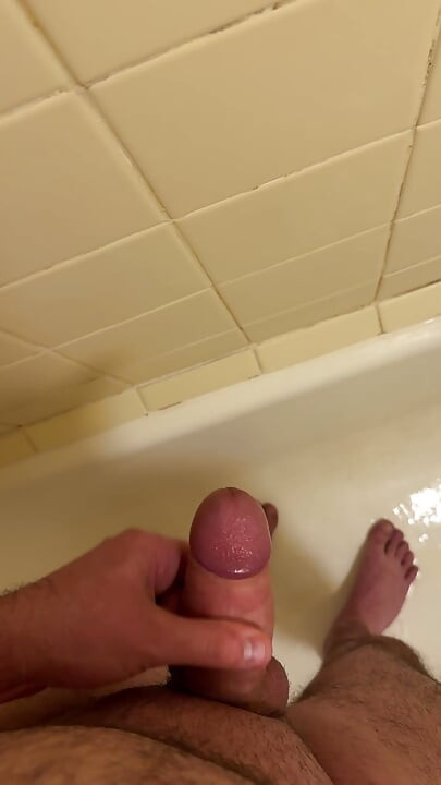 Morning jerking and cum in the bathroom