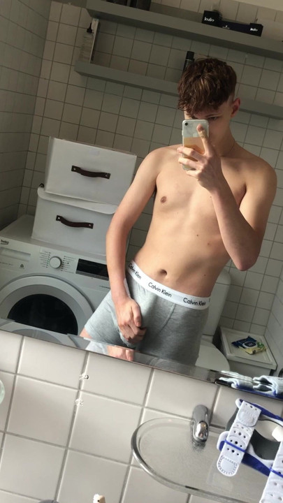 Cute boy jerks off in his ck underwear