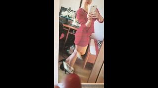 Little Red Dress and heels cum tribute