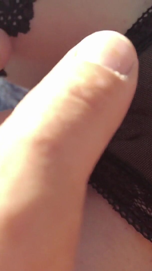 My boyfriend caresses my pussy through my transparent panties and makes me cum | Clip 1