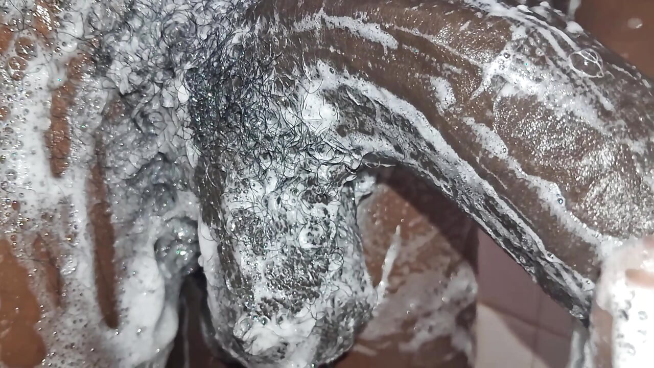 Cms Cleaning His Big Black Uncut Cock