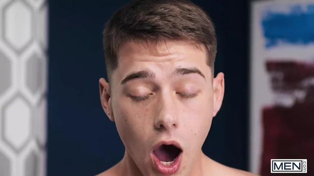 MEN - Muscular Man Denzel Takes Out His Fat Cock And Makes Twink Joey Mills Swallow It Whole