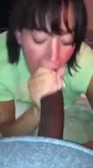 White gal sucks BBC